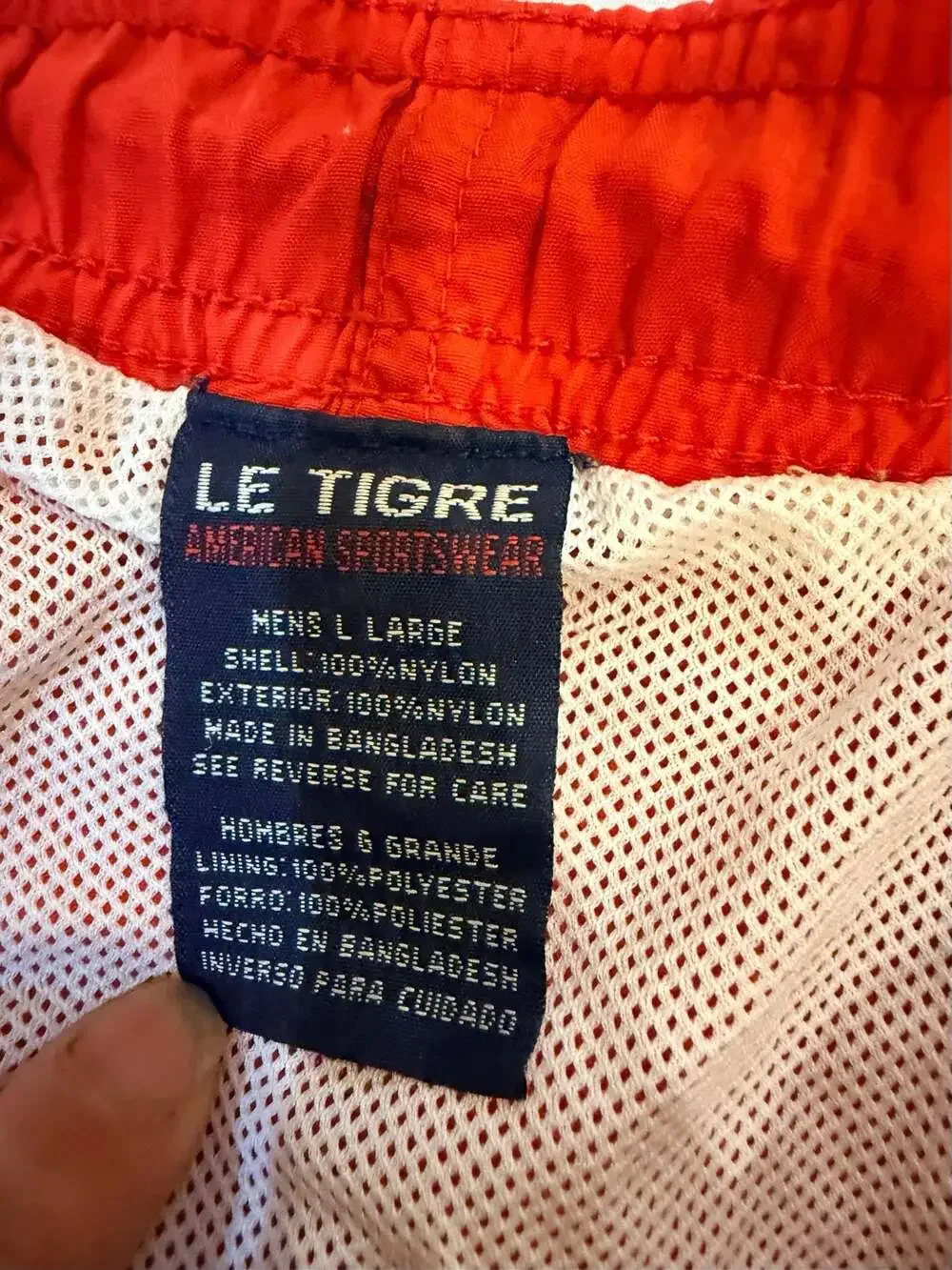 Vintage Le Tigre Drawstring Red Swim Trunks + Free Navy Pair